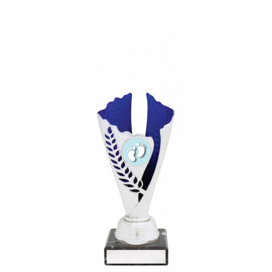 BT001A - Spirit Cup Silver / Blue 175mm - Trophy Land BT001A - Trophy Land