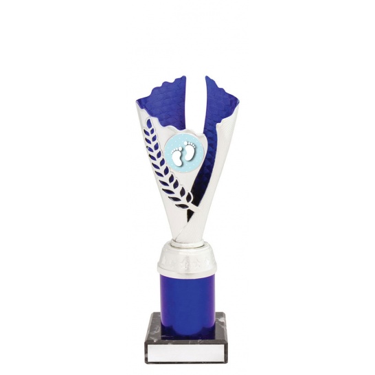 BT001C - Spirit Cup Silver / Blue 220mm - Trophy Land BT001C - Trophy Land