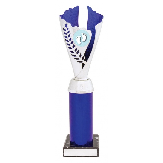BT001E - Spirit Cup Silver / Blue 275mm - Trophy Land BT001E - Trophy Land