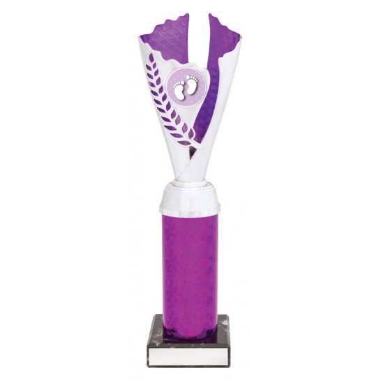 BT002E - Spirit Cup Silver / Purple 275mm - Trophy Land BT002E - Trophy Land