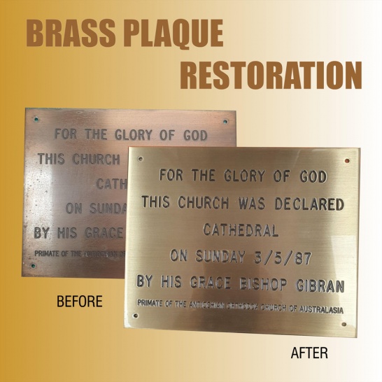 Brass Plaque Restoration - Trophy Land