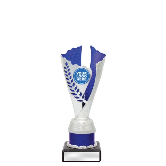 CUP20B - Spirit Cups - Silver / Blue - 200mm - Trophy Land CUP20B - Trophy Land