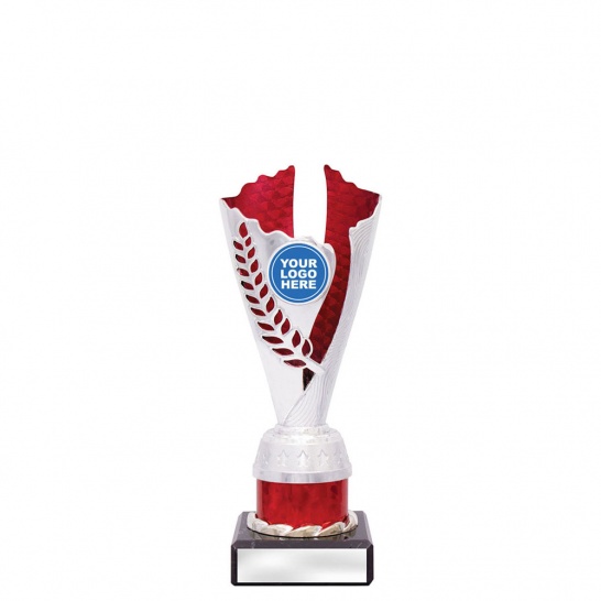 CUP23B - Spirit Cups - Silver / Red - 200mm - Trophy Land CUP23B - Trophy Land