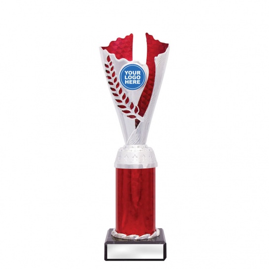 CUP23D - Spirit Cups - Silver / Red - 250mm - Trophy Land CUP23D - Trophy Land