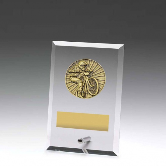 DY108A - Glass Plaque BMX 150mm - Trophy Land DY108A - Trophy Land