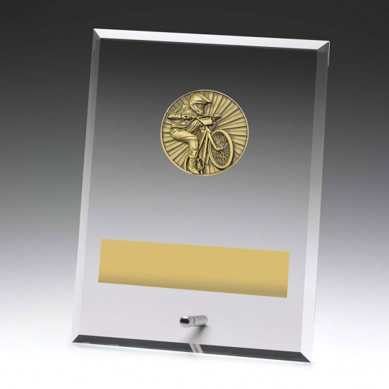DY108C - Glass Plaque BMX 200mm - Trophy Land DY108C - Trophy Land