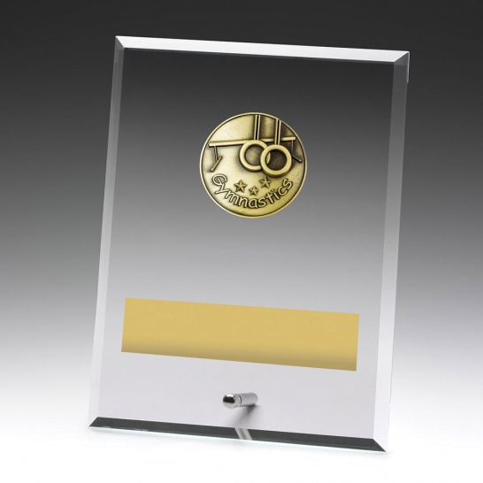 DY114C - Glass Plaque Gymnastics 200mm - Trophy Land DY114C - Trophy Land