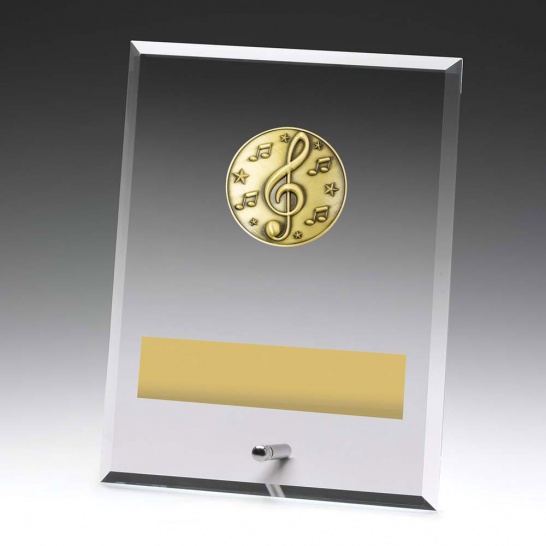 DY121C - Glass Plaque Music 200mm - Trophy Land DY121C - Trophy Land