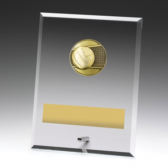 DY127C - Glass Plaque Volleyball 200mm - Trophy Land DY127C - Trophy Land