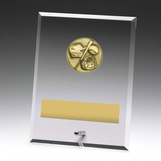 DY133C - Glass Plaque Baseball 200mm - Trophy Land DY133C - Trophy Land