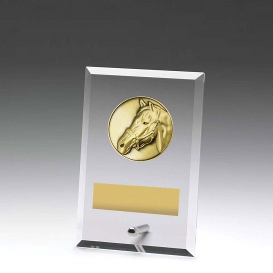 DY135A - Glass Plaque Horse 150mm - Trophy Land DY135A - Trophy Land