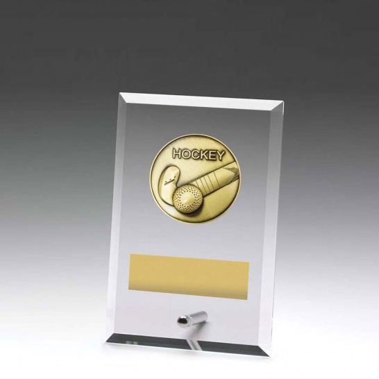 DY144A - Glass Plaque Hockey 150mm - Trophy Land DY144A - Trophy Land