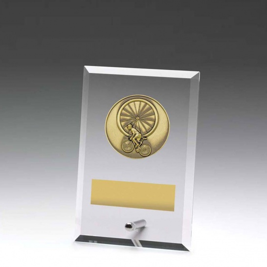 DY164A - Glass Plaque Cycling 150mm - Trophy Land DY164A - Trophy Land