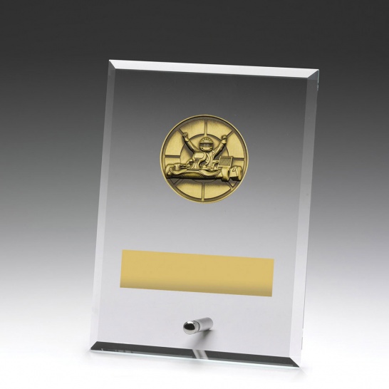 DY165B - Glass Plaque Go Kart 175mm - Trophy Land DY165B - Trophy Land