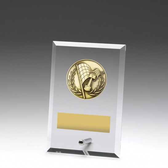 DY184A - Glass Plaque Motorsport 150mm - Trophy Land DY184A - Trophy Land