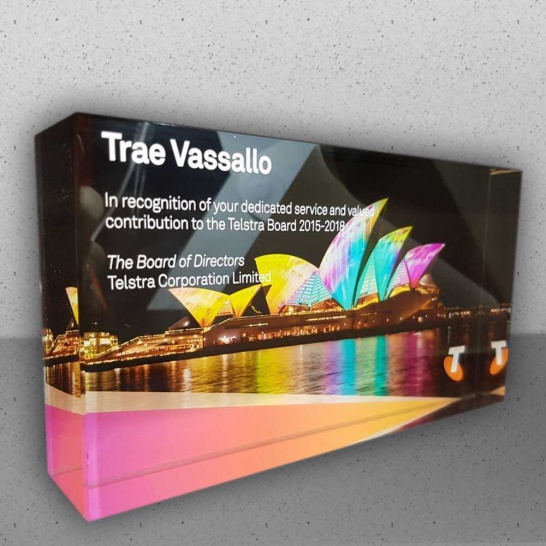 Direct Printed Crystal Block - Trophy Land