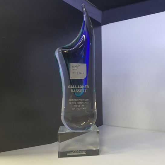 Etching on Blown Glass Award - Trophy Land
