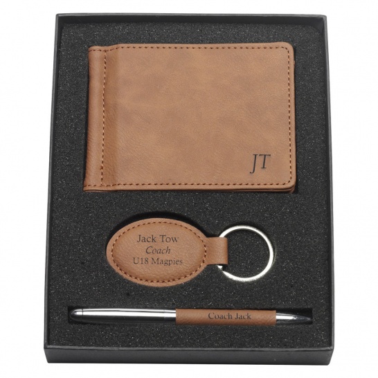 LE701 - Leatherette Set - Clip, Keychain & Pen - Trophy Land LE701 - Trophy Land