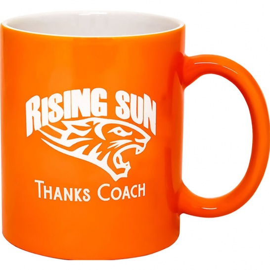 LMG25 - Laserable Bright Orange Mug 325ml - Trophy Land LMG25 - Trophy Land