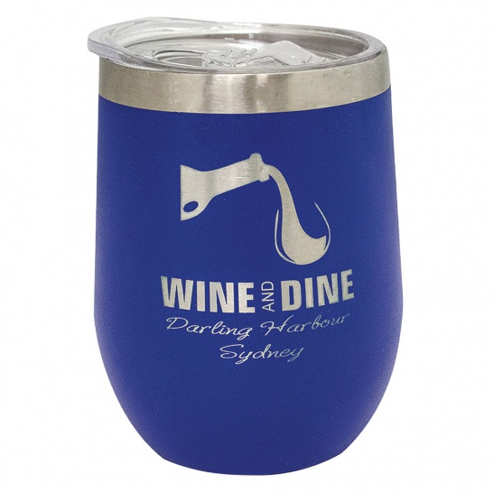 LSW103 - Blue Wine Tumbler 350ml - Trophy Land LSW103 - Trophy Land