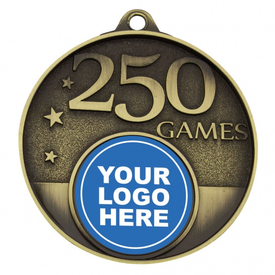 MC225G - MC225G - 250 Games Milestone Medal - 52mm - Trophy Land MC225G - Trophy Land