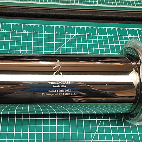 Metal Marking on Tube - Trophy Land