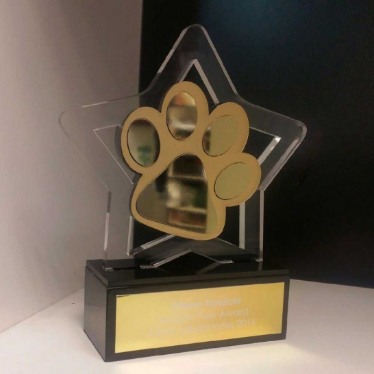 Pawprint Acrylic Trophy - Trophy Land