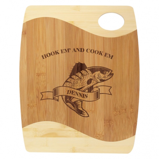 QB911 - Bamboo Board Two Tone & Handle - Trophy Land QB911 - Trophy Land