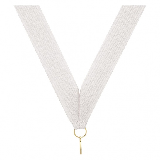 RY50 - White V Neck Ribbon - Trophy Land RY50 - Trophy Land
