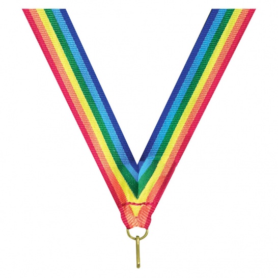 RY999 - Rainbow V Neck Ribbon - Trophy Land RY999 - Trophy Land