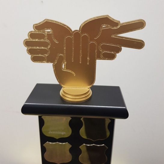 Rock Paper Scissors Custom Trophy - Trophy Land