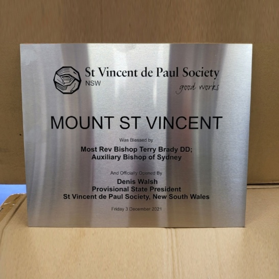 SVdP Stainless Steel Plaque - Trophy Land