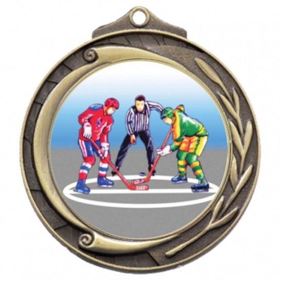 TLM-M102G-2K105 - Ice Hockey-themed M102G Medal - 69mm - Trophy Land TLM-M102G-2K105 - Trophy Land