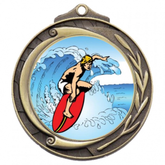 TLM-M102G-2K163 - Surfing-themed M102G Medal - 69mm - Trophy Land TLM-M102G-2K163 - Trophy Land