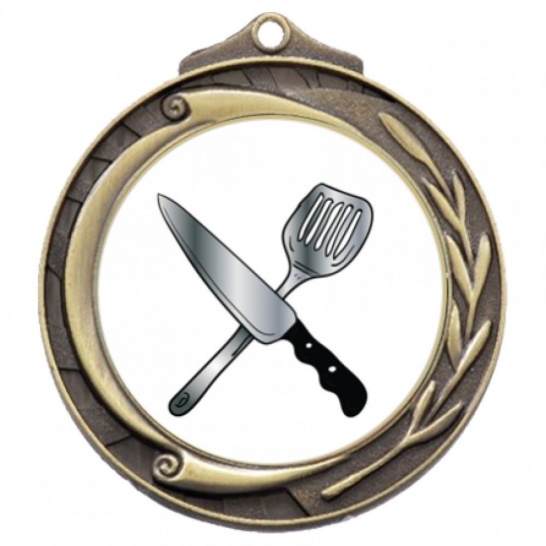 TLM-M102G-2S38 - Cooking-themed M102G Medal - 69mm - Trophy Land TLM-M102G-2S38 - Trophy Land