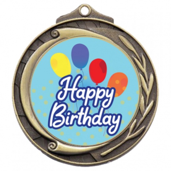 TLM-M102G-2S42 - Birthday-themed M102G Medal - 69mm - Trophy Land TLM-M102G-2S42 - Trophy Land