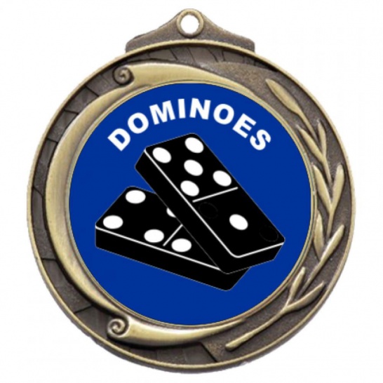 TLM-M102G-2TLDOM - Dominoes-themed M102G Medal - 69mm - Trophy Land TLM-M102G-2TLDOM - Trophy Land