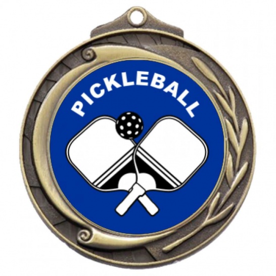 TLM-M102G-2TLPB - Pickleball-themed M102G Medal - 69mm - Trophy Land TLM-M102G-2TLPB - Trophy Land