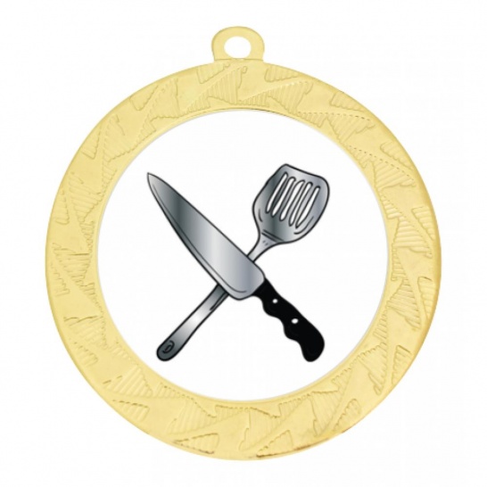 TLM-ME242G-2S38 - Cooking-themed ME242G Medal - 70mm - Trophy Land TLM-ME242G-2S38 - Trophy Land