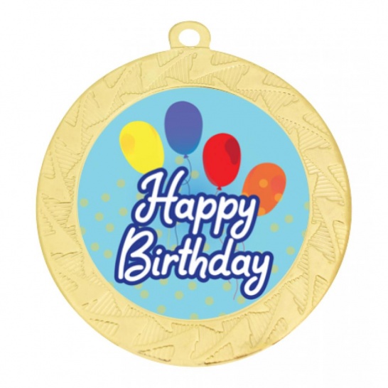 TLM-ME242G-2S42 - Birthday-themed ME242G Medal - 70mm - Trophy Land TLM-ME242G-2S42 - Trophy Land