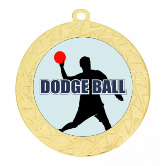 TLM-ME242G-2TLDB - Dodgeball-themed ME242G Medal - 70mm - Trophy Land TLM-ME242G-2TLDB - Trophy Land