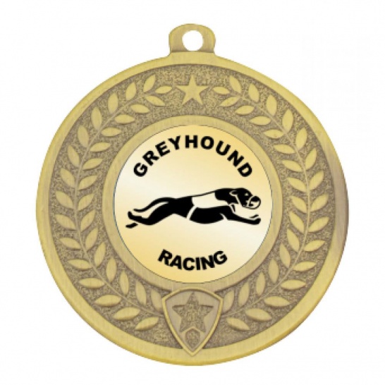TLM-ME301G-1TLGREY - Greyhound-themed ME301G Medal - 50mm - Trophy Land TLM-ME301G-1TLGREY - Trophy Land