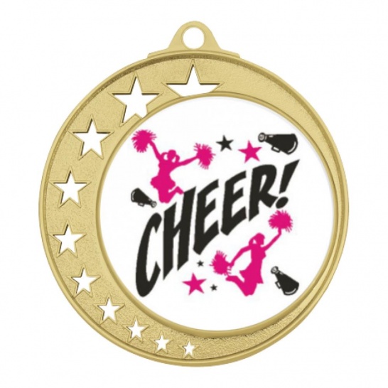 TLM-MH970G-2C121 - Cheerleading-themed MH970G Medal - 70mm - Trophy Land TLM-MH970G-2C121 - Trophy Land
