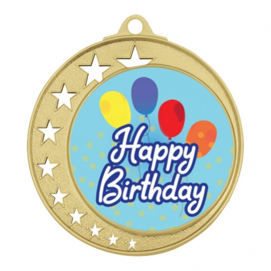 TLM-MH970G-2S42 - Birthday-themed MH970G Medal - 70mm - Trophy Land TLM-MH970G-2S42 - Trophy Land