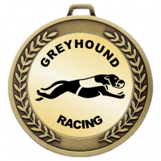 TLM-MJ50G-2TLGREY - Greyhound-themed MJ50G Medal - 70mm - Trophy Land TLM-MJ50G-2TLGREY - Trophy Land