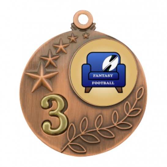 TLM-MT01B-1TLFF2 - Fantasy Football-themed MT01B Medal - 50mm - Trophy Land TLM-MT01B-1TLFF2 - Trophy Land