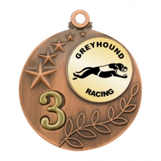 TLM-MT01B-1TLGREY - Greyhound-themed MT01B Medal - 50mm - Trophy Land TLM-MT01B-1TLGREY - Trophy Land