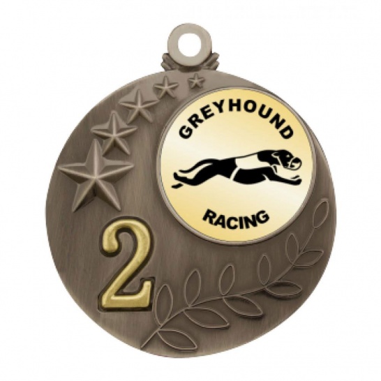 TLM-MT01S-1TLGREY - Greyhound-themed MT01S Medal - 50mm - Trophy Land TLM-MT01S-1TLGREY - Trophy Land