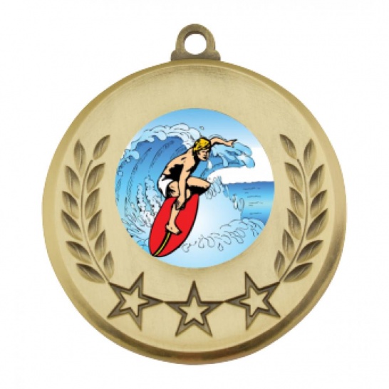 TLM-MY103G-1K163 - Surfing-themed MY103G Medal - 52mm - Trophy Land TLM-MY103G-1K163 - Trophy Land