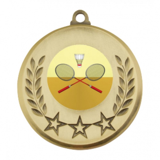 TLM-MY103G-1K23 - Badminton-themed MY103G Medal - 52mm - Trophy Land TLM-MY103G-1K23 - Trophy Land